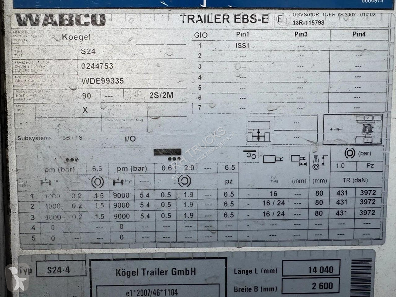 نصف مقطورة Kögel S24 4 CARRIER VECTOR 1550 TÜV...