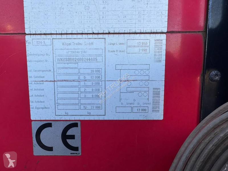 Oplegger Kögel S24 1 AXLE - BPW - SLIDING ROOF...
