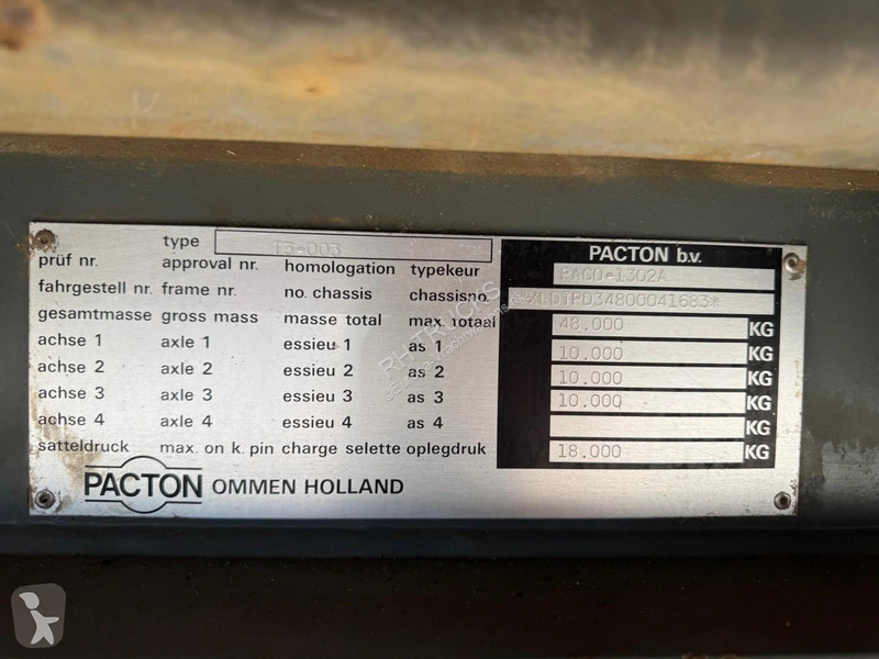 نصف مقطورة Pacton T3 003 3 AXLE - BPW + HATZ...