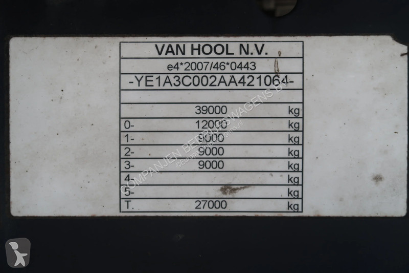 نصف مقطورة Van Hool Bekkers Type 1 92.10 m2