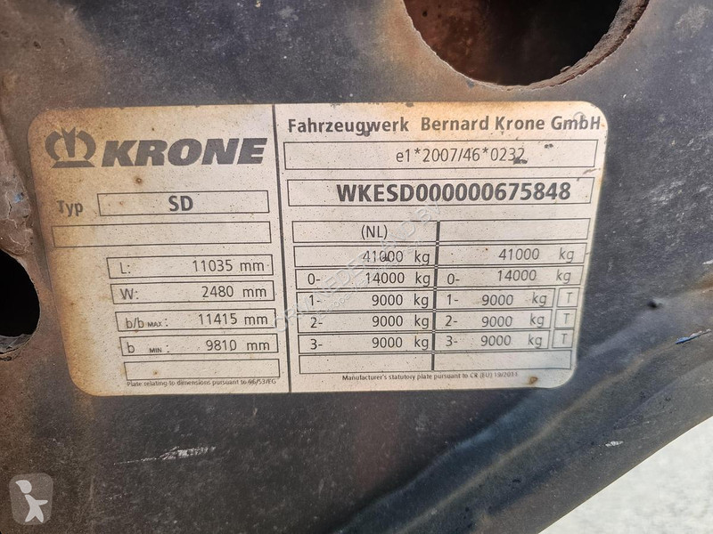 نصف مقطورة Krone / REAR SLIDER / DUTCH CHASSIS...