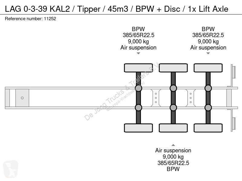 نصف مقطورة LAG 0-3-39 KAL2 / Tipper / 45m3 /...