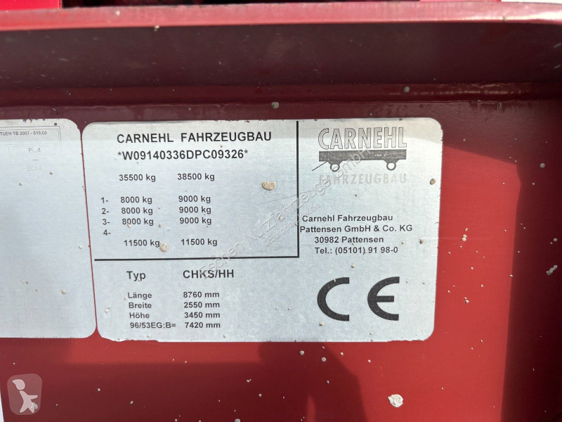 نصف مقطورة Carnehl Hardox | 26m³ Stahl...