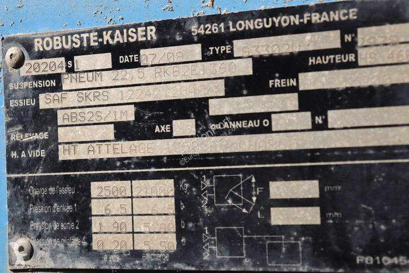 Robuste Kaiser S3302V37 semi-trailer
