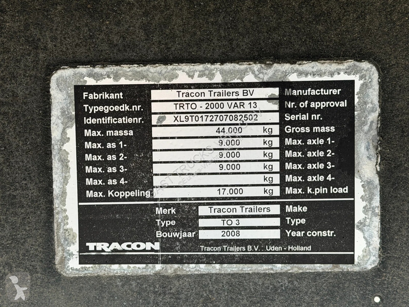 Tracon Uden Schuifzeil -Dak / Bpw-Disc /...