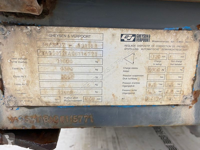 Semiremorca Gheysen & Verpoort Low bed trailer