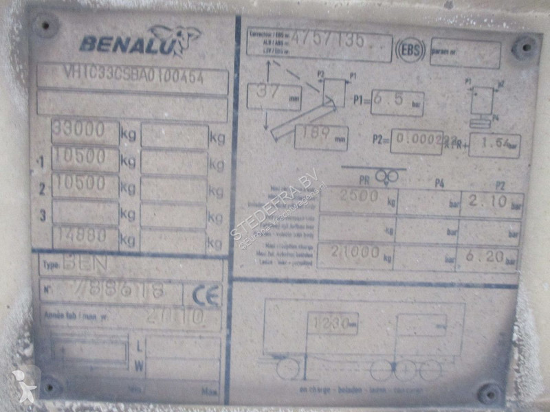 Semi remorque Benalu C33 , 2 Axle, Alu Tipper...