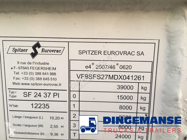 Semi reboque Spitzer Powder tank alu 37 m3 / 1...