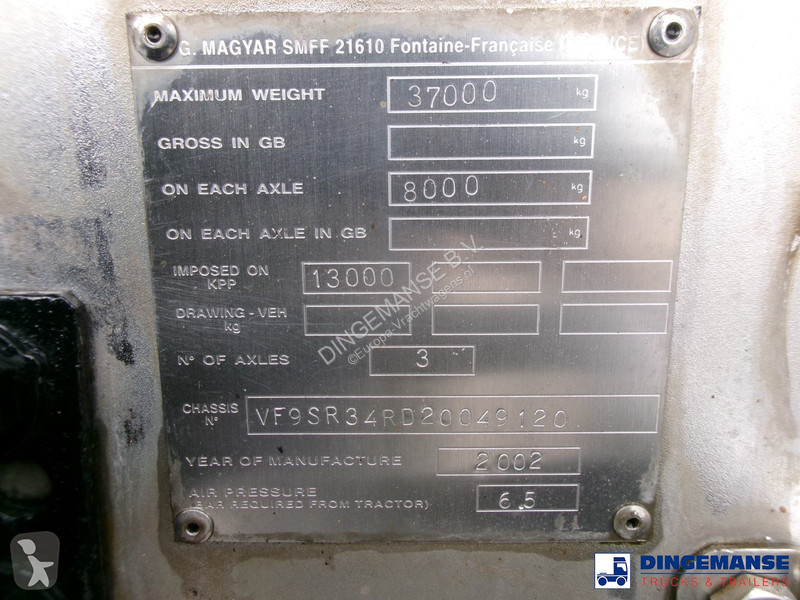 Semiremorca Magyar Chemical tank inox 37.4 m3 /...