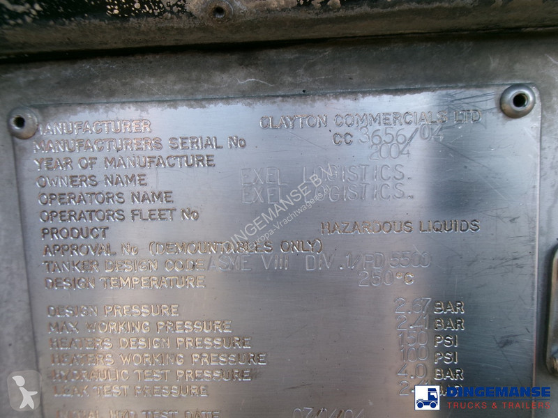 Semiremorca Clayton Bitumen tank inox 33 m3 / 1...