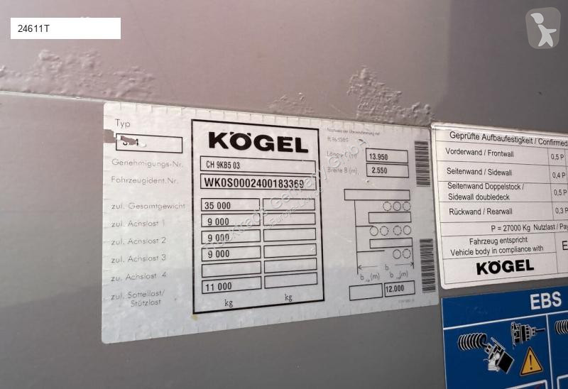 Návěs Kögel S 24 Blache mit HB