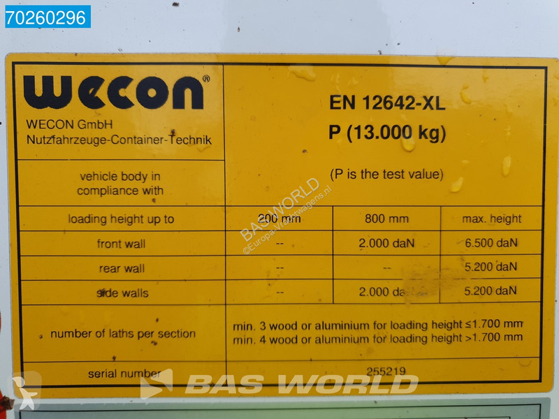 Semirimorchio Wecon WPR 715 SG Durchladesysteem