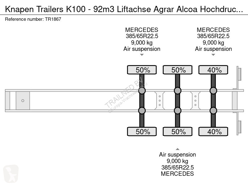 Semiremorca  K100 - 92m3 Liftachse Agrar Alcoa...