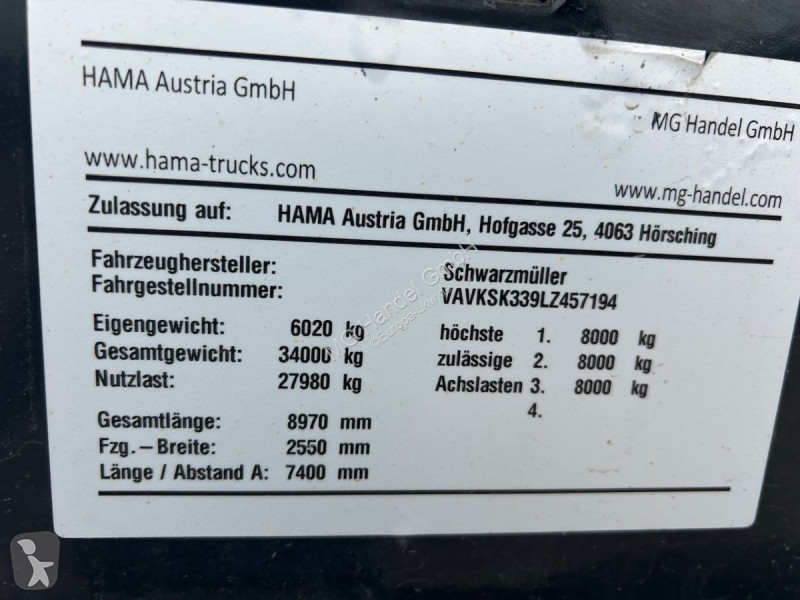 Semitrailer Schwarzmüller Kippmulde 25m³, SAF,...