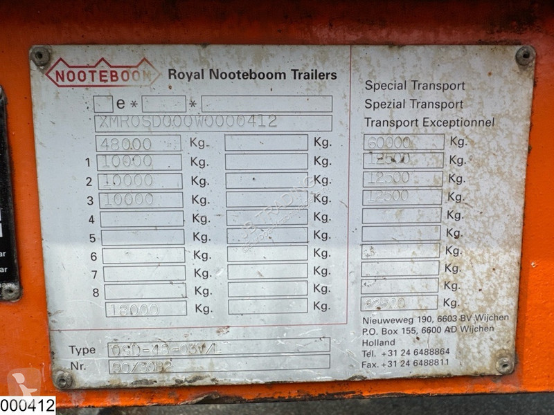 Semitrailer Nooteboom Lowbed 60.000 KG,...