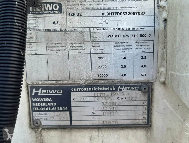 Sættevogn HTF 2-AS  HEIWO  1240 x 250 x 272 CM...