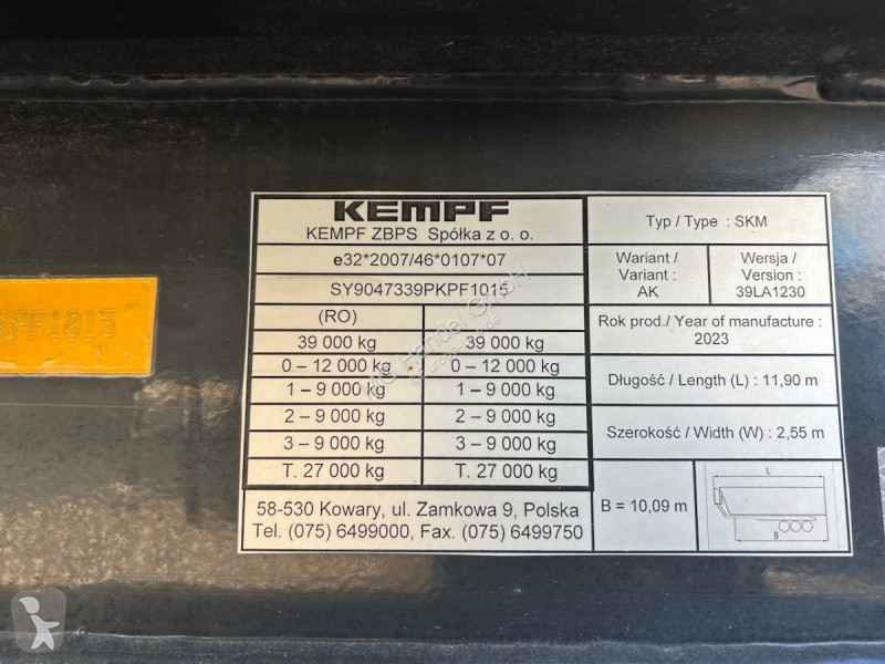 نصف مقطورة Kempf SKM AK 39 Alu-Kastenmulde 55m³...