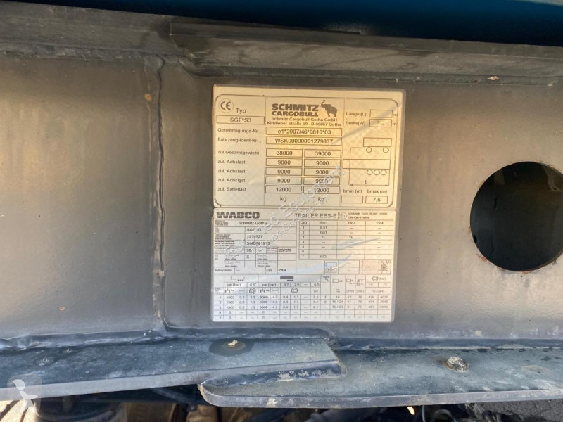Semi remorque Schmitz Cargobull  SGF*S3