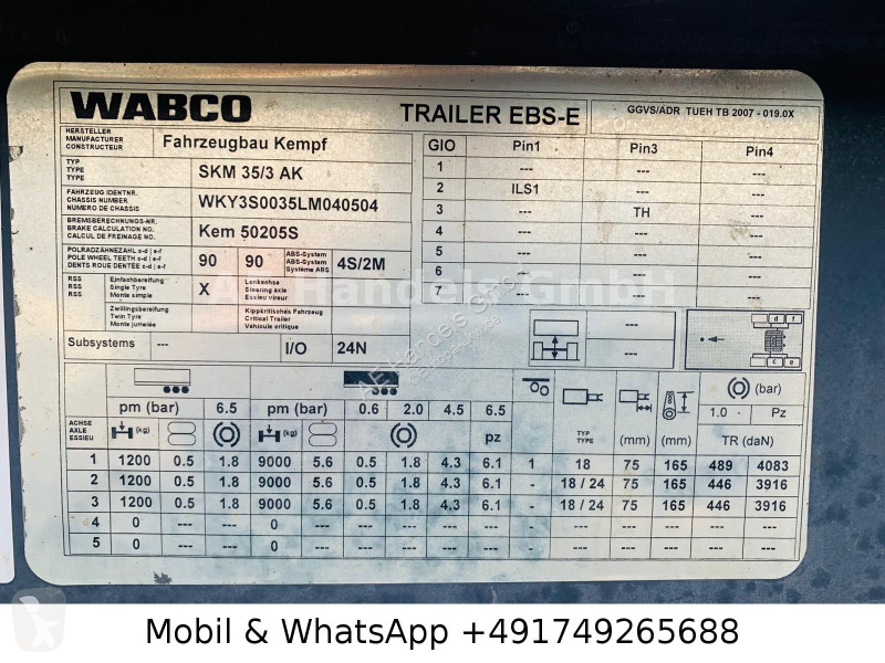 نصف مقطورة Kempf SKM 35/3 Alu-Kasten...