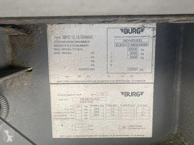 نصف مقطورة Burg 2 AS GESLOTEN LAATSTE AS GESTUURD