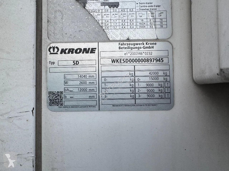 نصف مقطورة Krone 3 AXLE CARRIER 1550 TÜV TILL...