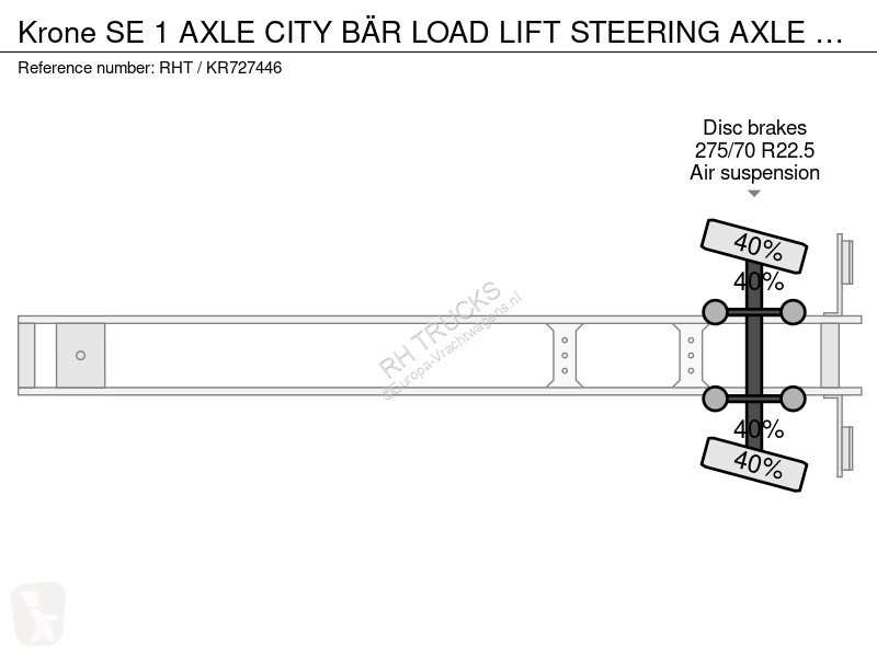 Sættevogn Krone SE 1 AXLE CITY BÄR LOAD LIFT...