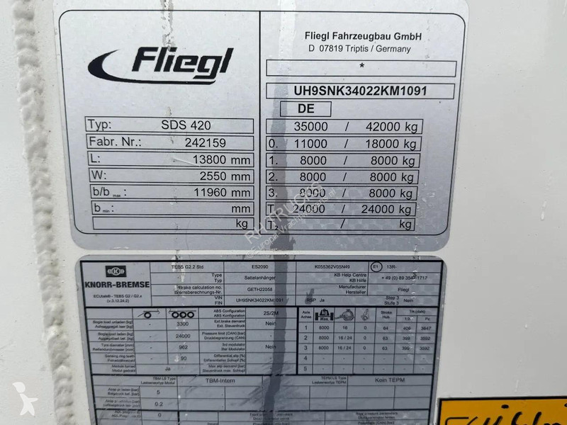 نصف مقطورة Fliegl SDS 420 - SAF - DISC BRAKES +...