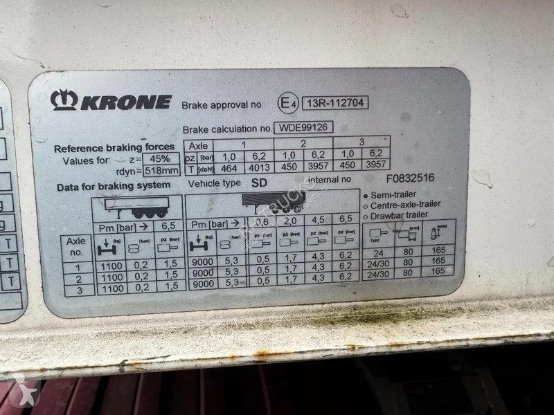 Oplegger Krone 3 AXLE - ABS - SLIDING ROOF ALU...