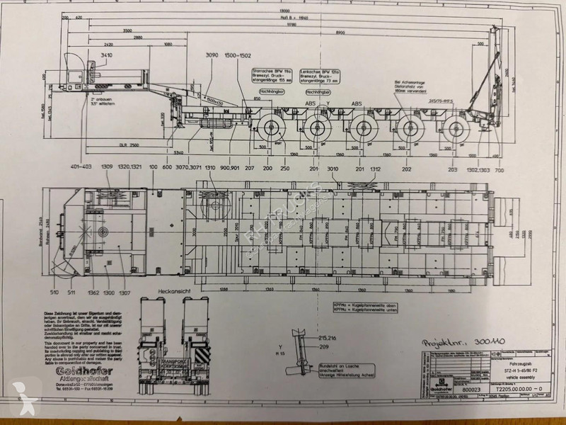 نصف مقطورة Goldhofer STZ-H5 5 ACLE, 3 AXLE...