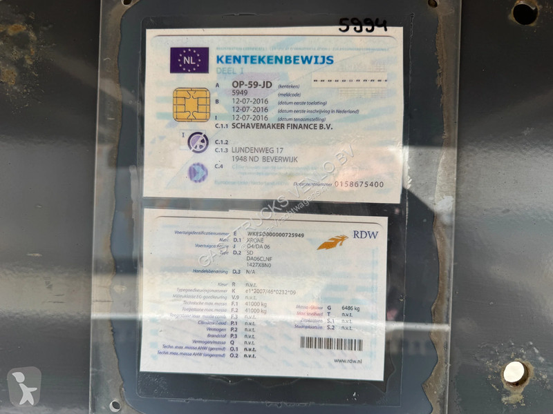 Semiremorca Krone N/A Schuifzeil -Dak / SAF-Disc