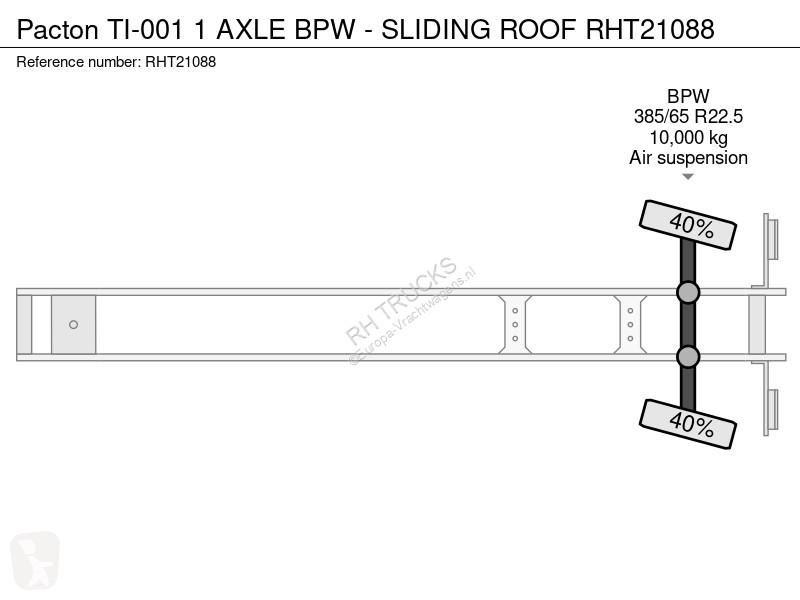 Pacton TI-001 1 AXLE BPW - SLIDING ROOF...