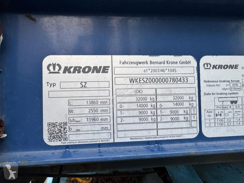 Sættevogn Krone SZP18 ELNZ4 2 AXLE + SLIDING...