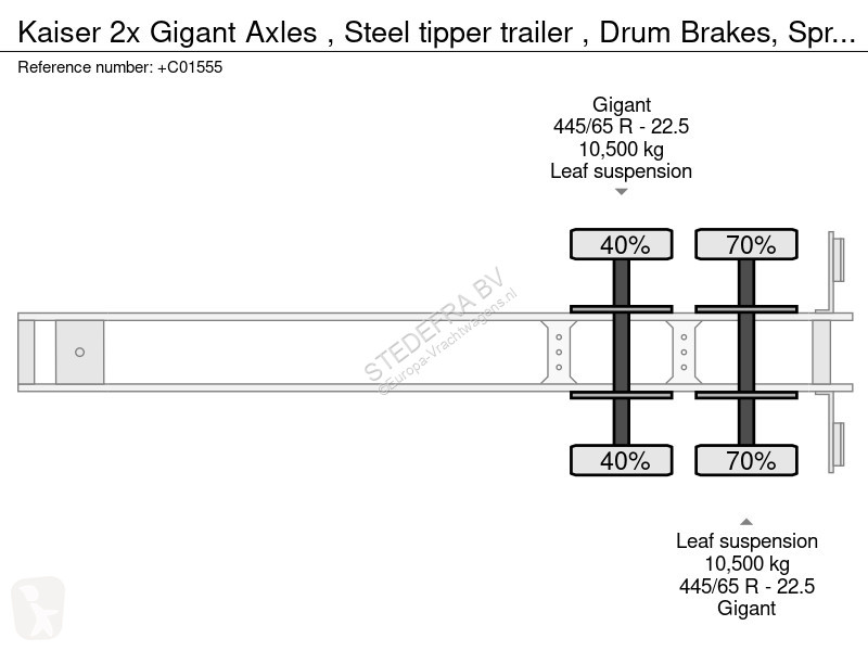 Semi reboque Kaiser 2x Gigant Axles , Steel...