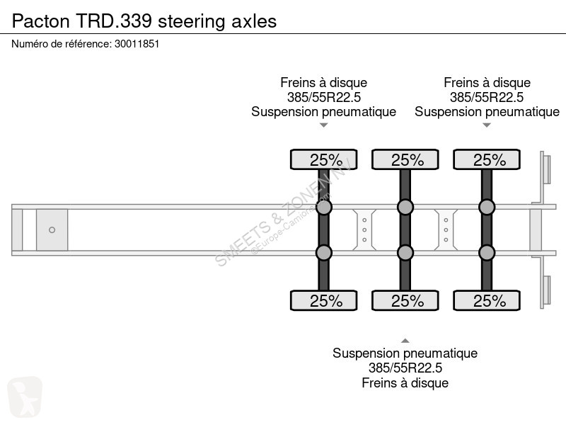 Semitrailer Pacton TRD.339 steering axles
