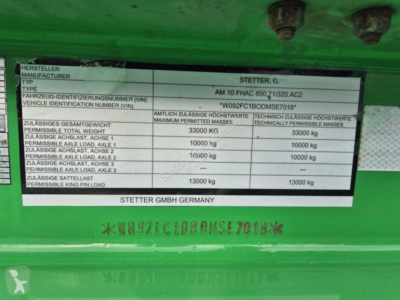 نصف مقطورة Stetter Stetter FHAC 890 71/320.AC2...
