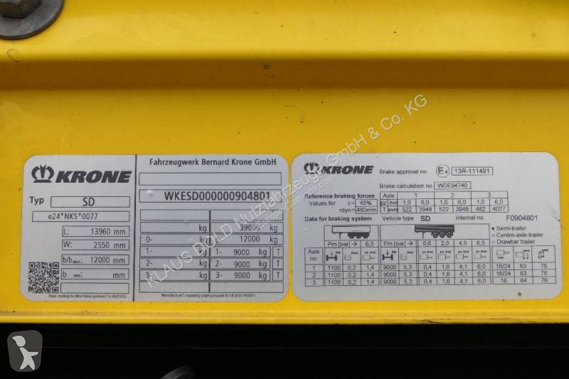 Semi remorque Krone Pritsche Plane Hubdach...