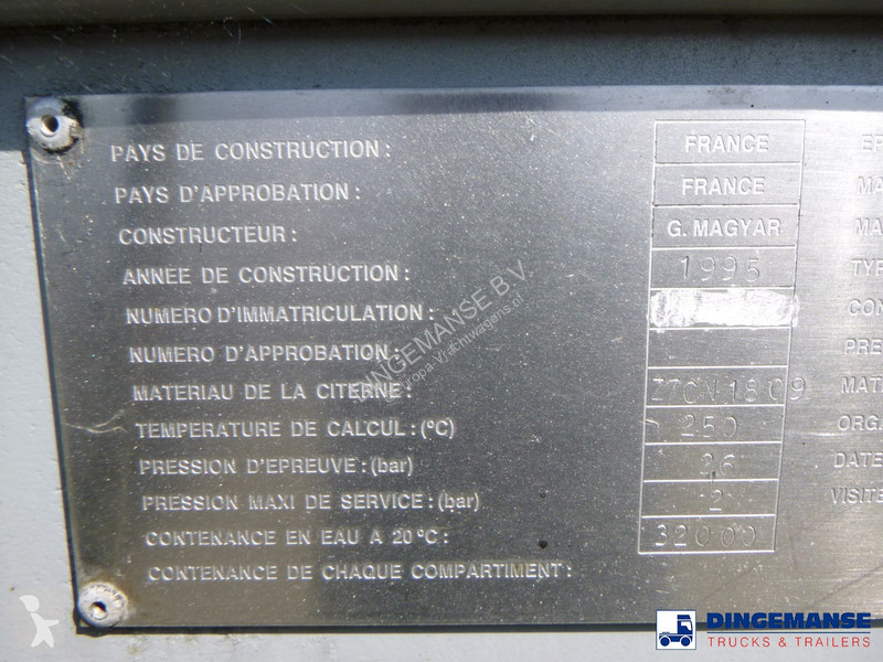 Semiremorca Magyar Bitumen tank inox L1.5BN 32...