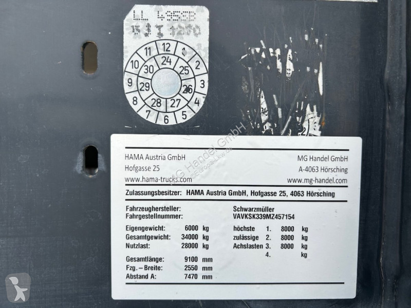 Semitrailer Schwarzmüller Kippmulde 25m³, SAF,...