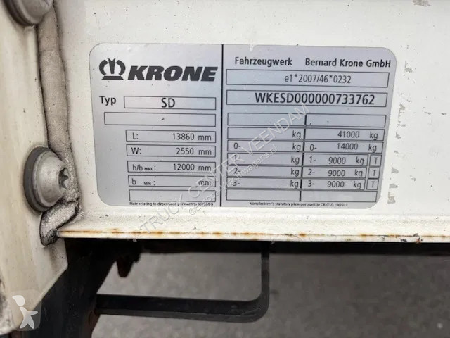 Semitrailer Krone curtainslider taillift...