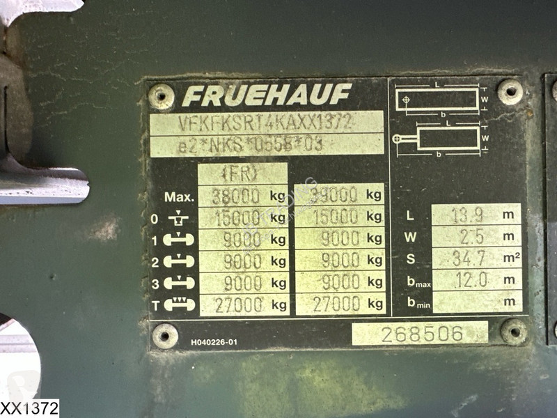 Semirremolque Fruehauf Tautliner Lift shaft