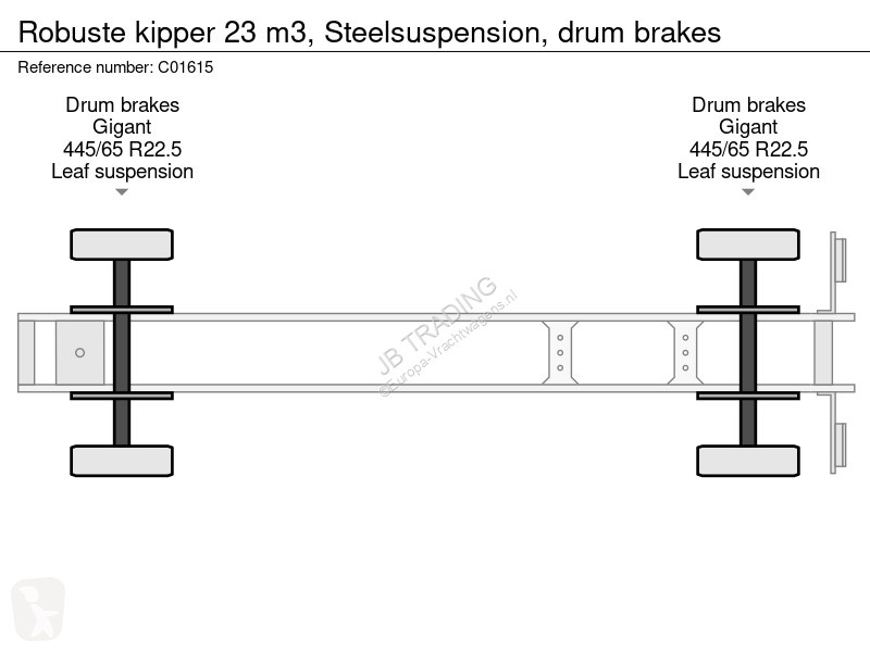 نصف مقطورة Robuste Kaiser kipper 23 m3,...