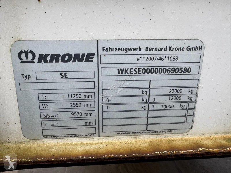 نصف مقطورة Krone SE 1 AXLE - SLIDING ROOF BÄR...