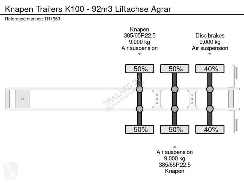 Oplegger  K100 - 92m3 Liftachse Agrar
