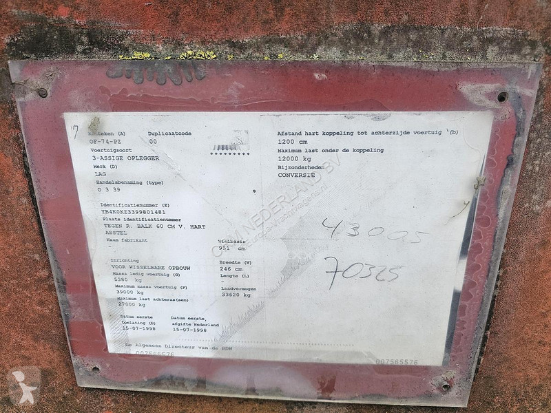 Oplegger LAG O 3-39/ 40 foot tipper chassis/...