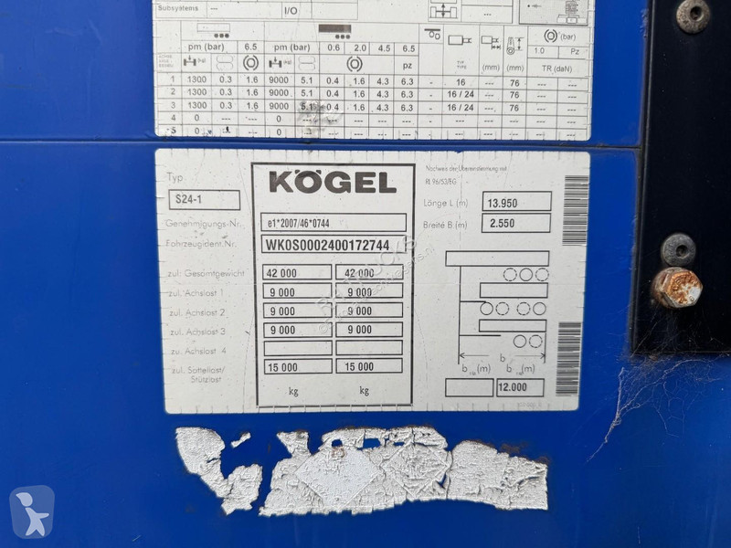 Полуприцеп Kögel S24-1 3 AXLE SAF + SLIDING ROOF