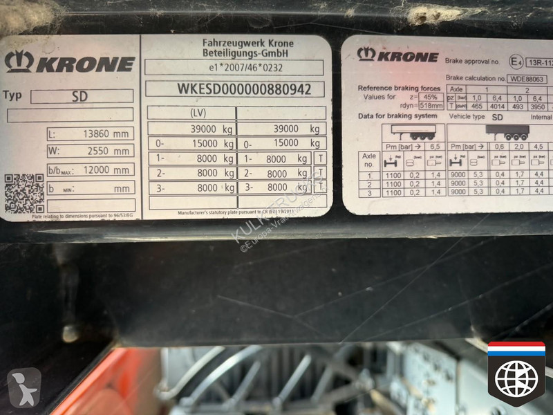 Semitrailer Krone N/A NEW TIRES - sunroof - MOT...