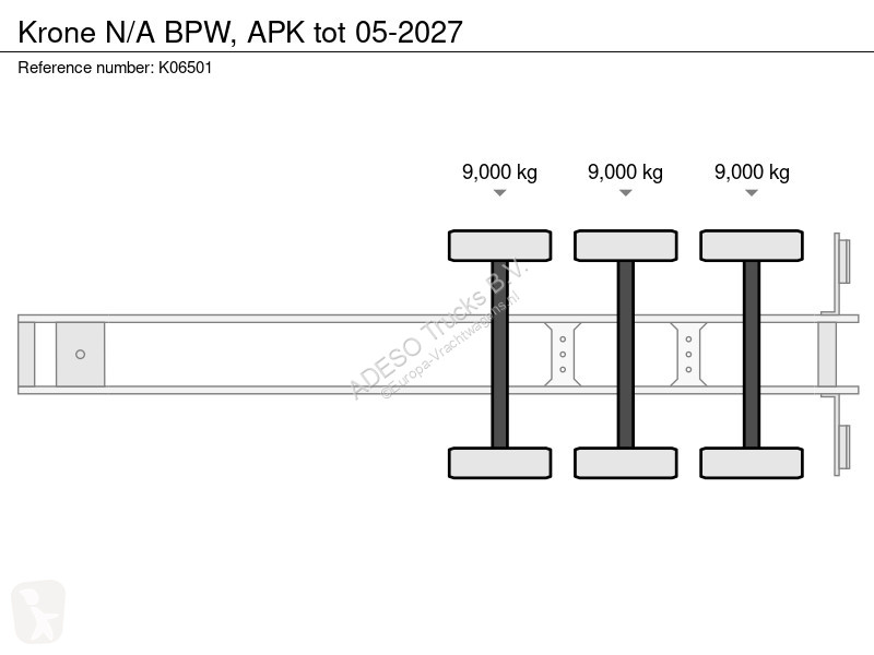Sættevogn Krone N/A BPW, APK tot 05-2027