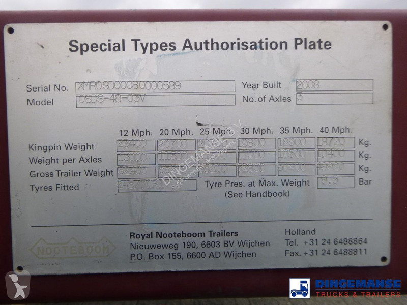 نصف مقطورة Nooteboom 3-axle semi-lowbed trailer...