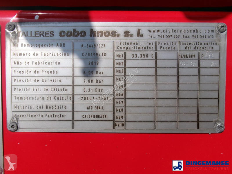 Semiremorca Cobo Bitumen tank inox 34 m3 / 1 comp