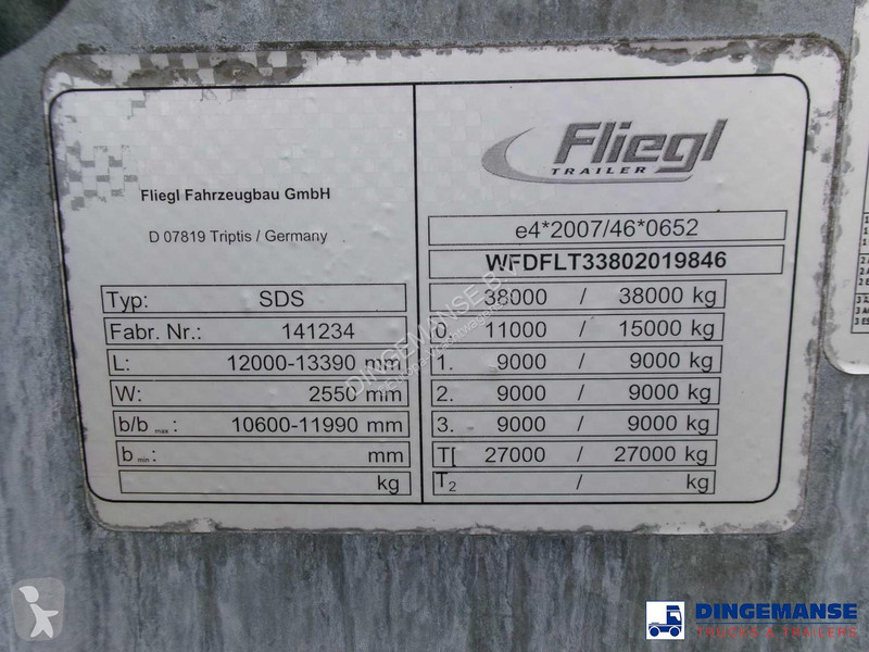 نصف مقطورة Fliegl 3-axle container trailer 45 ft
